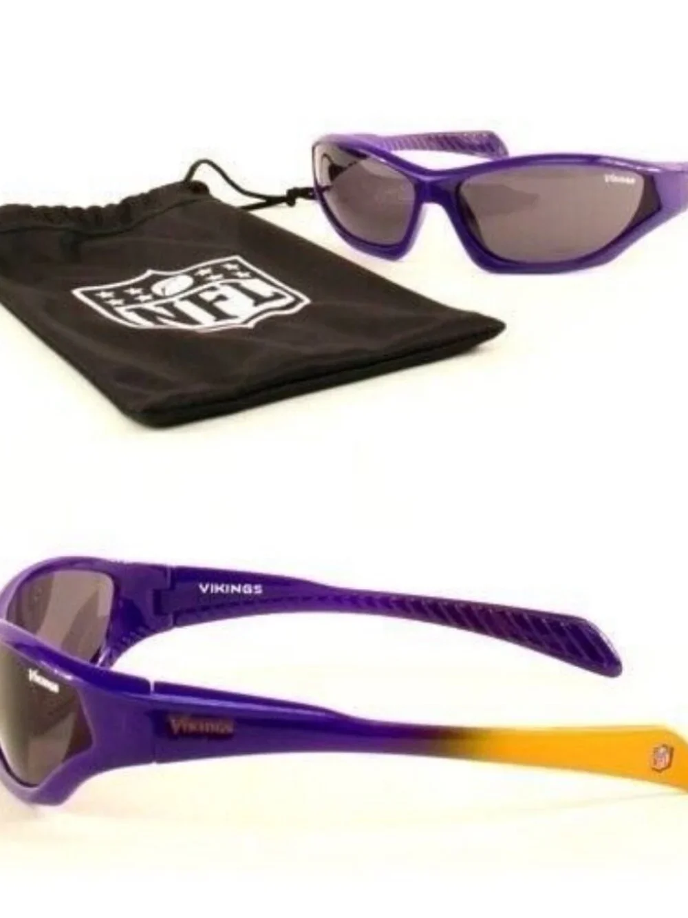 Minnesota Vikings Sunglasses Youth Quake with Pouch Bag NFL Official Merch
